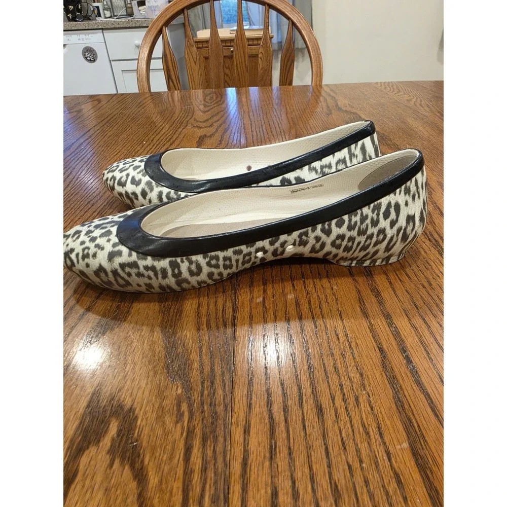 Crocs Leopard Print Cheetah‎ Print Slip On Ballet Flat Size 8 Mob Wife Eclectic